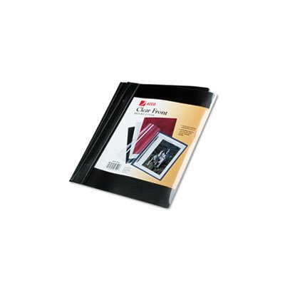 Vinyl Report Cover, Prong Clip, Ltr, 1 / 2"Capacity, Clear Cover / Black Back, 10 / PK Vinyl Report Cover, Prong Clip, Ltr, 1 / 2"Capacity, Clear Cover / Black Back, 10 / PK