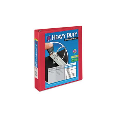 Heavy-Duty View Binder w / Locking 1-Touch EZD Rings, 1 1 / 2" Cap, Red Heavy-Duty View Binder w / Locking 1-Touch EZD Rings, 1 1 / 2" Cap, Red