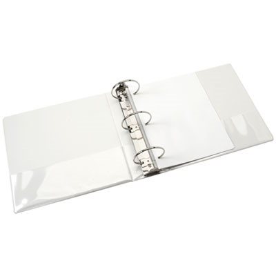 BINDER, 3" WHITE ROUND RING POCKET CLEAR OVERLAYS BINDER, 3" WHITE ROUND RING POCKET CLEAR OVERLAYS