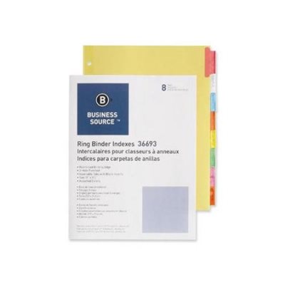 INDEX, 3-RING BINDER 8 TAB MULTI INDEX, 3-RING BINDER 8 TAB MULTI