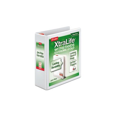 XtraLife ClearVue Non-Stick Locking Slant-D Binder, 3" Cap, 11 x 8 1 / 2, White XtraLife ClearVue Non-Stick Locking Slant-D Binder, 3" Cap, 11 x 8 1 / 2, White