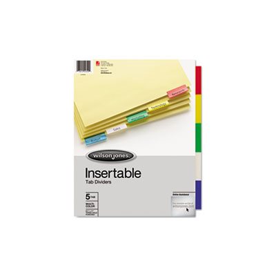 Single-Sided Reinforced Insertable Index, Multicolor 5-Tab, Letter, Buff Single-Sided Reinforced Insertable Index, Multicolor 5-Tab, Letter, Buff