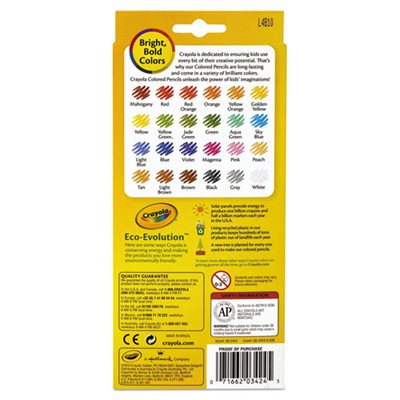 Erasable Colored Woodcase Pencils, 3.3 mm, 24 Assorted Colors / Box