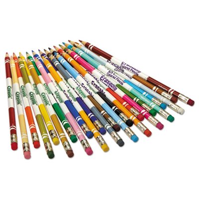 Erasable Colored Woodcase Pencils, 3.3 mm, 24 Assorted Colors / Box