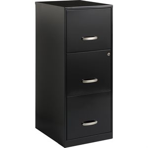 FILING CABINET, THREE-DRAWER, LORELL, SOHO, 18", BLACK