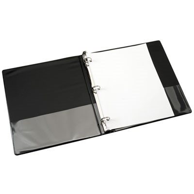 BINDER, 1" BLACK POCKET WITHOUT OVERLAY