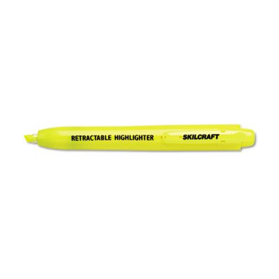 HIGHLIGHTER, CHISEL TIP, RETRACTABLE, YELLOW, ABILITYONE, DOZEN HIGHLIGHTER, CHISEL TIP, RETRACTABLE, YELLOW, ABILITYONE, DOZEN