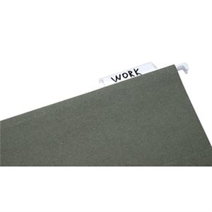 FOLDER, HANGING FILE, LETTER, 1 / 5 TABS,GREEN, ABILITYONE