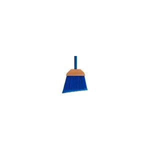 BROOM, TILT ANGLE, PLASTIC BRISTLES, 46", METAL HANDLE, BLUE / YELLOW