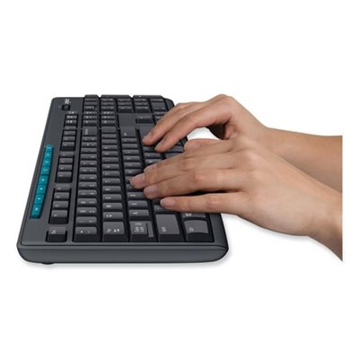 KEYBOARD, WIRELESS, LOGITECH K270, USB Unifying Receiver, Black