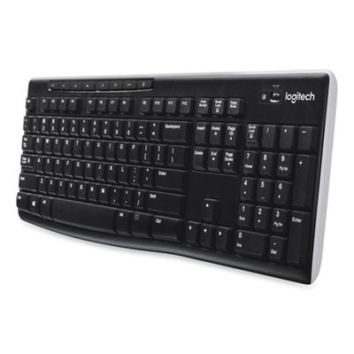 KEYBOARD, WIRELESS, LOGITECH K270, USB Unifying Receiver, Black