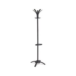 Coat Stand, CLEO, Stand Alone Rack, Ten Knobs, Steel / Plastic, Black