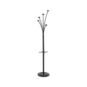COAT STAND, FESTIVAL, UMBRELLA HOLDER, 5 KNOBS, 14"w x 14"d x 73-2 / 3"h, BLACK