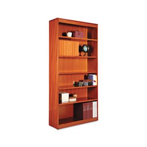BOOKCASE, Square Corner, Wood, Six-Shelf, 35.625"w x 11.75"d  x 72"h, Medium Cherry