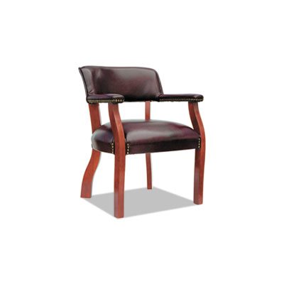 CHAIR, ALERA TRADITIONAL SERIES, GUEST, ARMCHAIR, MAHOGANY FINISH / OXBLOOD VINYL CHAIR, ALERA TRADITIONAL SERIES, GUEST, ARMCHAIR, MAHOGANY FINISH / OXBLOOD VINYL