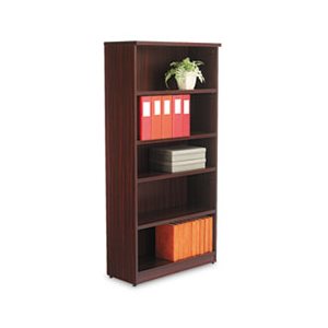 BOOKCASE, ALERA VALENCIA SERIES, FIVE-SHELF, 31.75"w x 14"d x 65"h, MAHOGANY