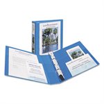 BINDER, HEAVY-DUTY, NON-STICK VIEW W /  SLANT RINGS, 1.5" CAPACITY, LIGHT BLUE