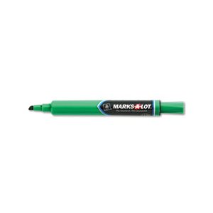 ETS MARKER, PERMANENT, Marks-A-Lot, Large Desk-Style, Chisel Tip, Green, Dozen