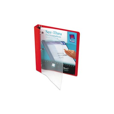 BINDER, See-Thru View, w / Round Rings, 11" x 8.5", 1" CAPACITY, Red BINDER, See-Thru View, w / Round Rings, 11" x 8.5", 1" CAPACITY, Red
