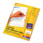 TABS, Printable Plastic, Repositionable Adhesive, 1.75", White, 80 / Pk