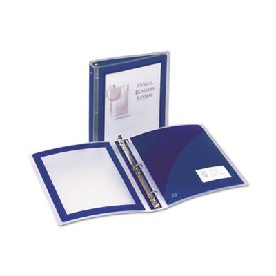 BINDER, FLEXI-VIEW, W / ROUND RING, 11" X 8.5", 1.5" CAPACITY, NAVY BLUE