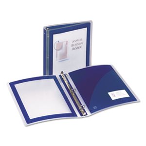 BINDER, FLEXI-VIEW, W /  ROUND RING, 11" X 8.5", 1.5" CAPACITY, NAVY BLUE