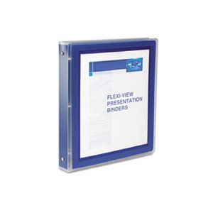 BINDER, Flexi-View, w / Round Rings, 11" x 8.5", 1" Capacity, Navy Blue