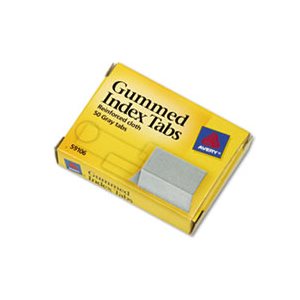 INDEX TABS, Gummed, 1" x .8125", Gray, 50 / Pk