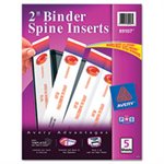 BINDER, Spine Inserts, 2" Spine Width, 4 Inserts / Sheet, 5 Sheets / Pk