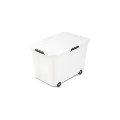 STORAGE BOX, Rolling, Letter / Legal, 15-Gallon Size, Clear