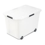 STORAGE BOX, Rolling, Letter / Legal, 15-Gallon Size, Clear