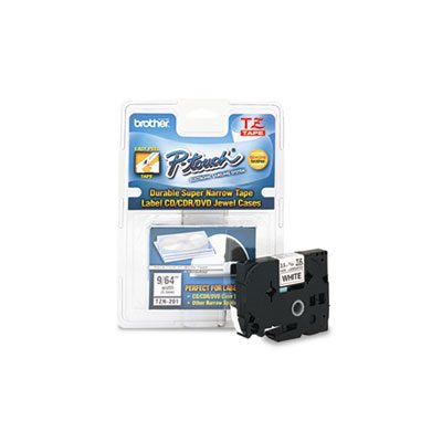 LABELING TAPE, TZ Super-Narrow, Non-Laminated, for P-Touch Labeler, .125"w, Black on White LABELING TAPE, TZ Super-Narrow, Non-Laminated, for P-Touch Labeler, .125"w, Black on White