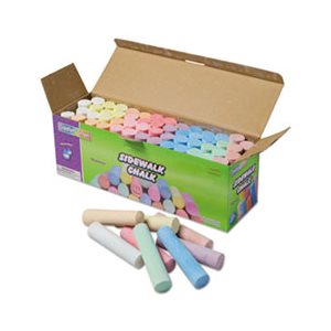 CHALK, Sidewalk, 4" x 1" D, JUMBO STICK, 12 ASSORTED COLORS, 52 PIECES / EACH CASE