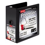BINDER, PREMIER, Easy-Open, ClearVue, Locking, Slant-D, 5" Cap, 11" x 8.5", Black