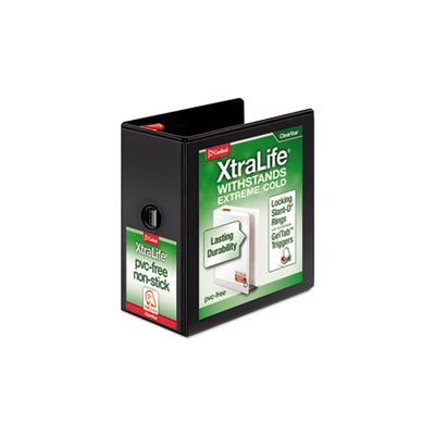BINDER, XtraLife, ClearVue, Non-Stick, Locking, Slant-D Ring, 5" Cap, 11" x 8.5", Black BINDER, XtraLife, ClearVue, Non-Stick, Locking, Slant-D Ring, 5" Cap, 11" x 8.5", Black