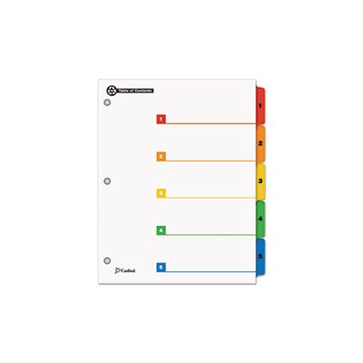 INDEX, SYSTEM, OneStep, 100% Recycled, 5-Tab, 11" x 8.5", Multicolor, 1 Set INDEX, SYSTEM, OneStep, 100% Recycled, 5-Tab, 11" x 8.5", Multicolor, 1 Set