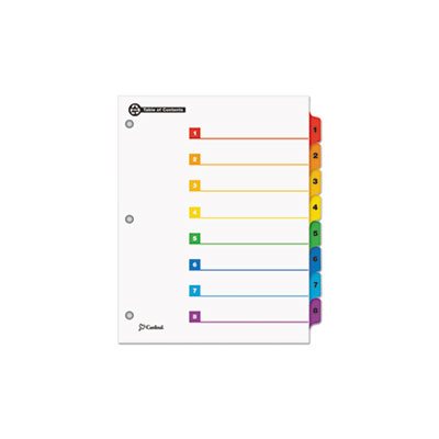 INDEX, SYSTEM, OneStep, 100% Recycled, 8-Tab, 11" x 8.5", MULTICOLOR, 1 Set INDEX, SYSTEM, OneStep, 100% Recycled, 8-Tab, 11" x 8.5", MULTICOLOR, 1 Set
