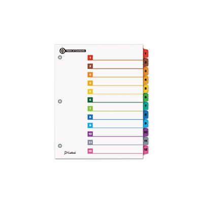 INDEX, SYSTEM, OneStep, 100% Recycled, 12-Tab, 11" x 8.5", MULTICOLOR, 1 Set INDEX, SYSTEM, OneStep, 100% Recycled, 12-Tab, 11" x 8.5", MULTICOLOR, 1 Set