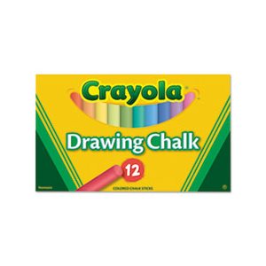 CHALK, Colored, Drawing, 12 Assorted Colors, 12 Sticks / Set