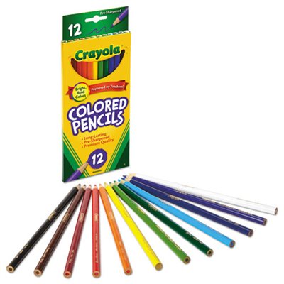 PENCILS, COLORED, Long Barrel, Woodcase, 3.3 mm, Assorted, 12 / SET