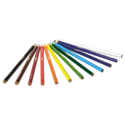 PENCILS, COLORED, Long Barrel, Woodcase, 3.3 mm, Assorted, 12 / SET