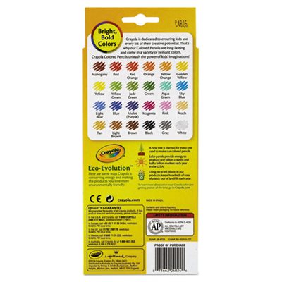 PENCILS, COLORED, Long Barrel, Woodcase, 3.3 mm, Assorted, 24 / Set