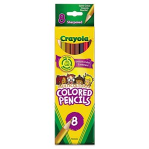 PENCILS, COLORED, Multicultural, Woodcase, 3.3 mm, Assorted, 8 / Set