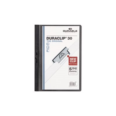 Vinyl DuraClip Report Cover w / Clip, Letter, Holds 30 Pages, Clear / Black Vinyl DuraClip Report Cover w / Clip, Letter, Holds 30 Pages, Clear / Black