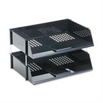 TRAY, DESK SET, INDUSTRIAL, STACKING, Two Tier, Plastic, Black