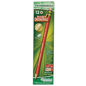 PENCILS, COLORED, Ticonderoga, Erasable, 2.6 mm, CME Lead / Barrel, Dozen