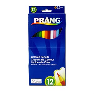 PENCIL, COLORED, Prang, Wood, 3.3 mm, 12 Assorted Colors, 12 Pencils / Set