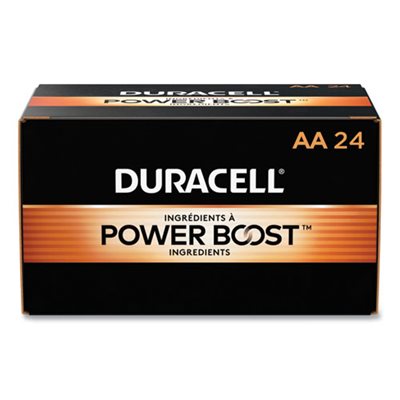 BATTERIES, AA, DURACELL CopperTop, Alkaline, w /  Duralock Power Preserve Technology, 24 / Box