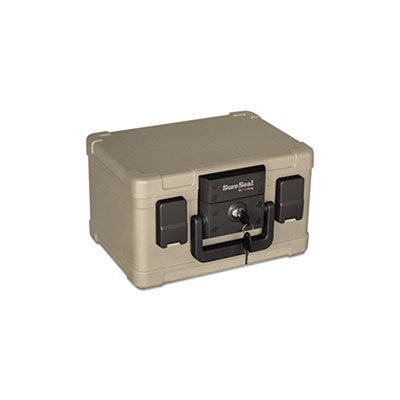 CHEST, Fire and Waterproof, 0.15cu ft, 12.2" x 9.8" x 7.3", Taupe CHEST, Fire and Waterproof, 0.15cu ft, 12.2" x 9.8" x 7.3", Taupe
