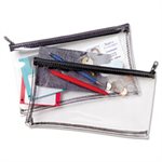 WALLET, Leatherette, Zippered, Leather-Like Vinyl, 11"w x 6"h, Clear